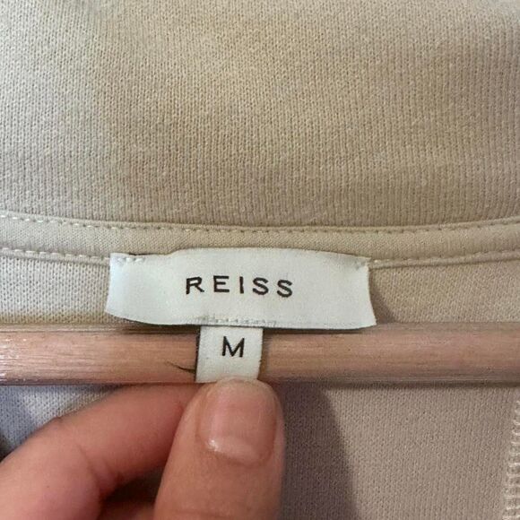 Reiss Cream Colored  ‘ Farley ‘ Sweatshirt  Size M Preppy Athleisure - Picture 3 of 5